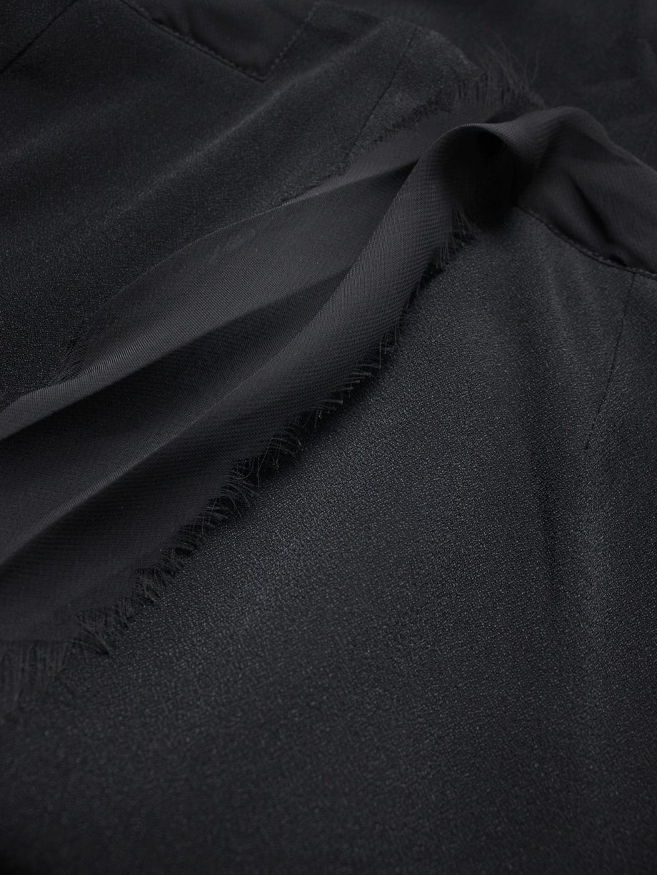 vaniitas vintage Maison Martin Margiela black skirt with torn silk trim spring 2006 2072