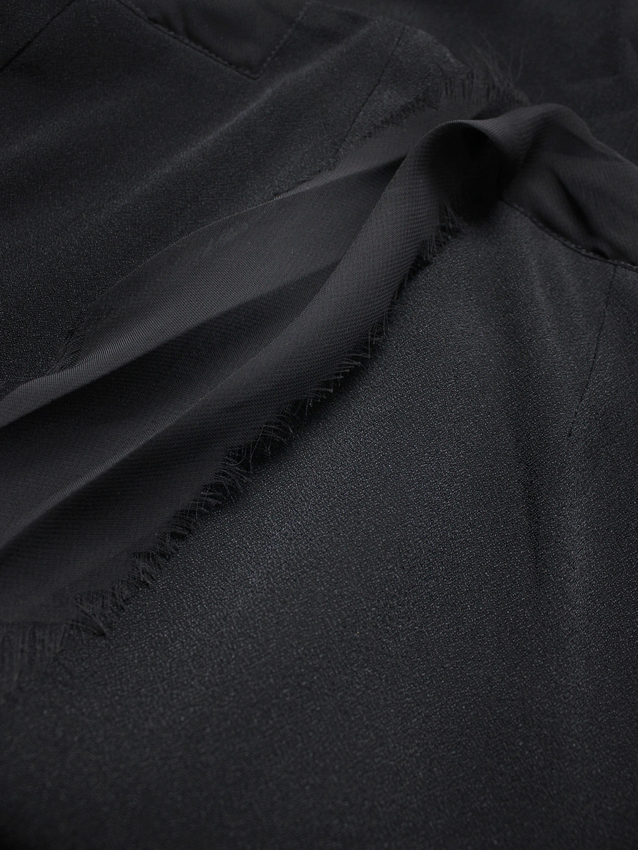Maison Martin Margiela black skirt with torn silk trim — spring 2006 ...