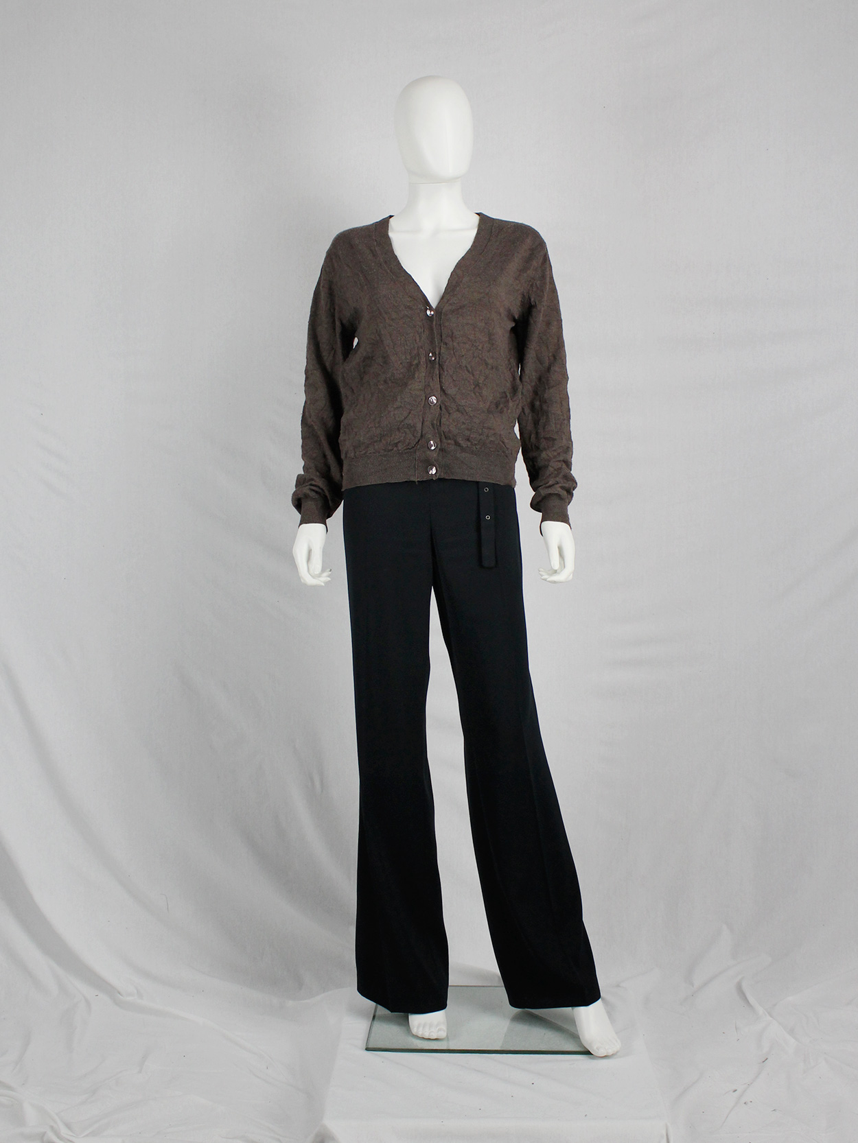 Maison Martin Margiela brown cardigan with permanent wrinkles — spring ...