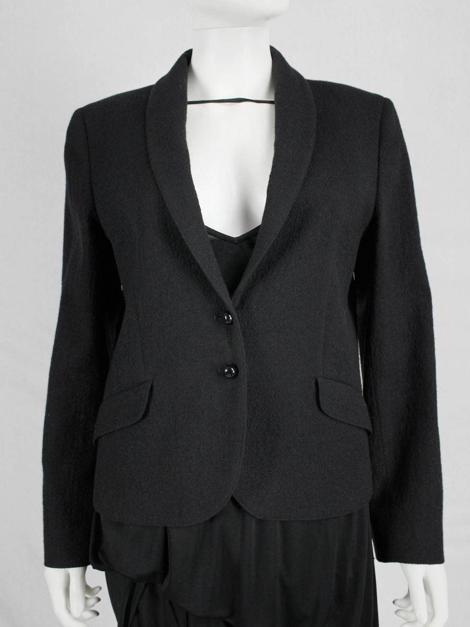 vaniitas vintage Maison Martin Margiela replica black tailored jacket of a ladies suit 9054