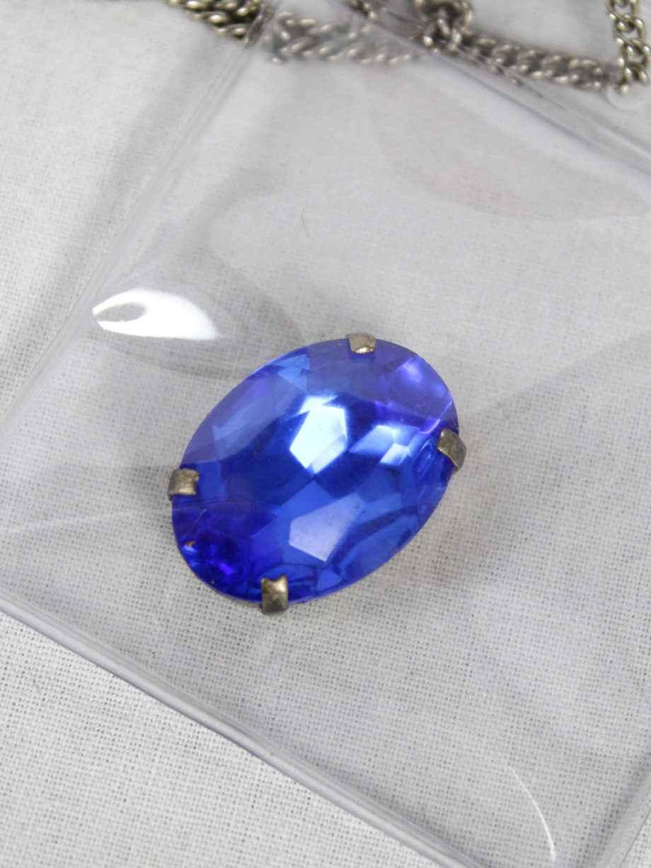 vaniitas vintage Margiela MM6 necklace with blue gemstone in plastic bag spring 2007 4737
