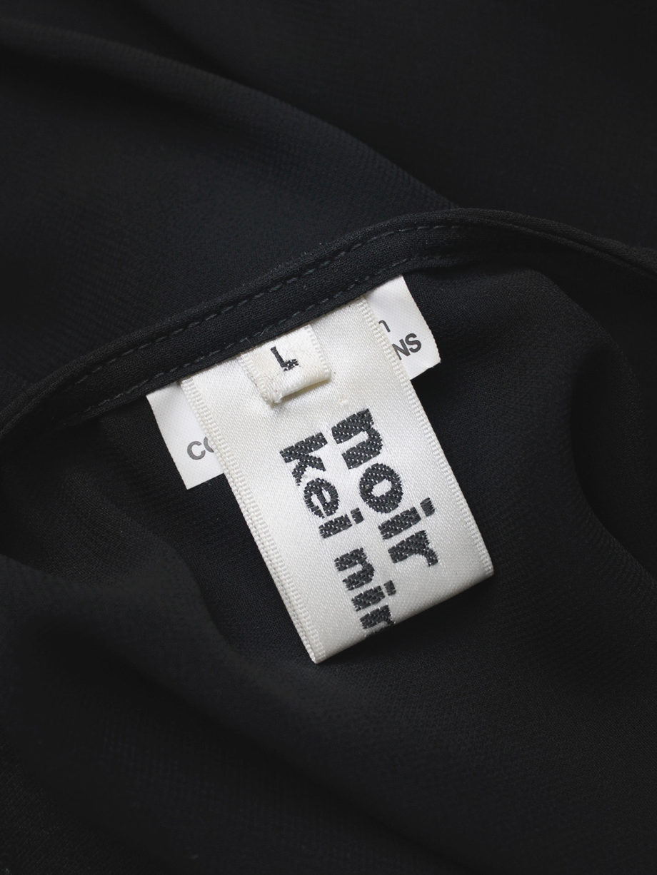 vaniitas vintage Noir Kei Ninomiya black gathered t-shirt with belt and sheer back 3800