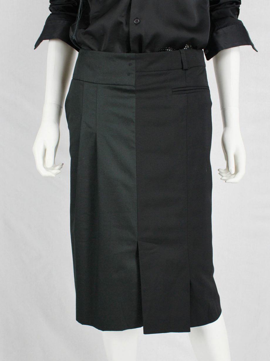 vaniitas vintage af Vandevorst black skirt made of two different skirts spring 2008 2168