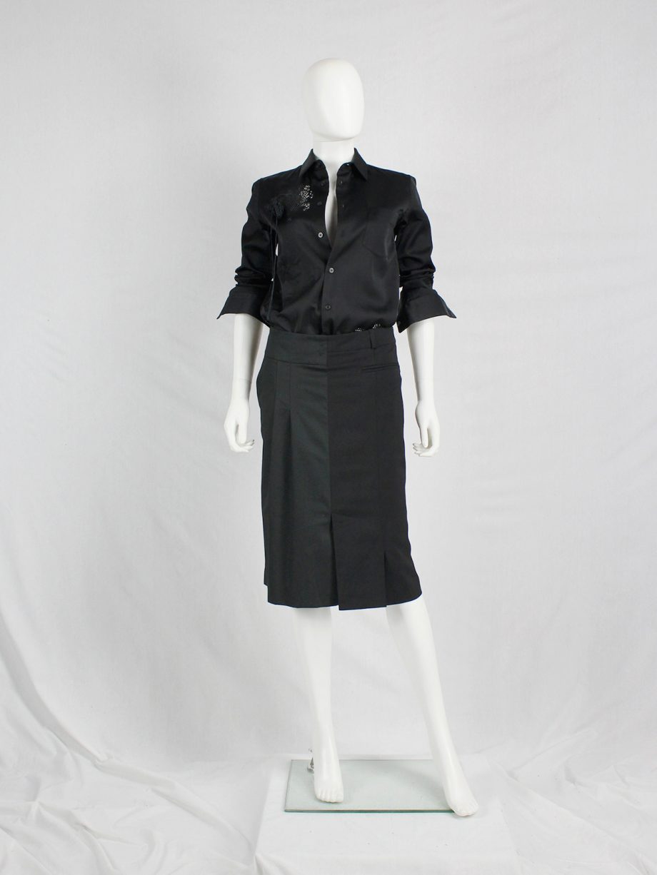 vaniitas vintage af Vandevorst black skirt made of two different skirts spring 2008 2185