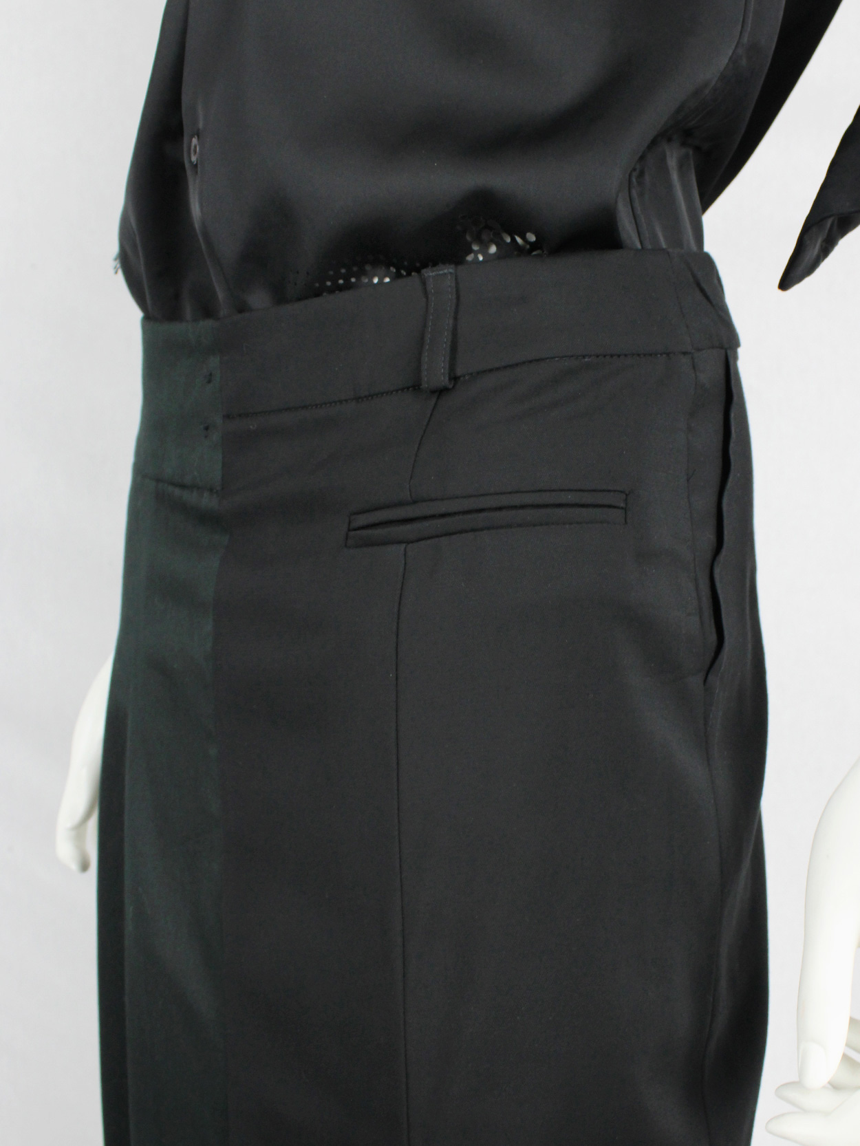 A.F. Vandevorst black skirt made of two different skirts — spring 2008 ...