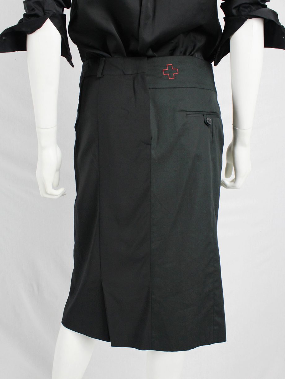 vaniitas vintage af Vandevorst black skirt made of two different skirts spring 2008 2217