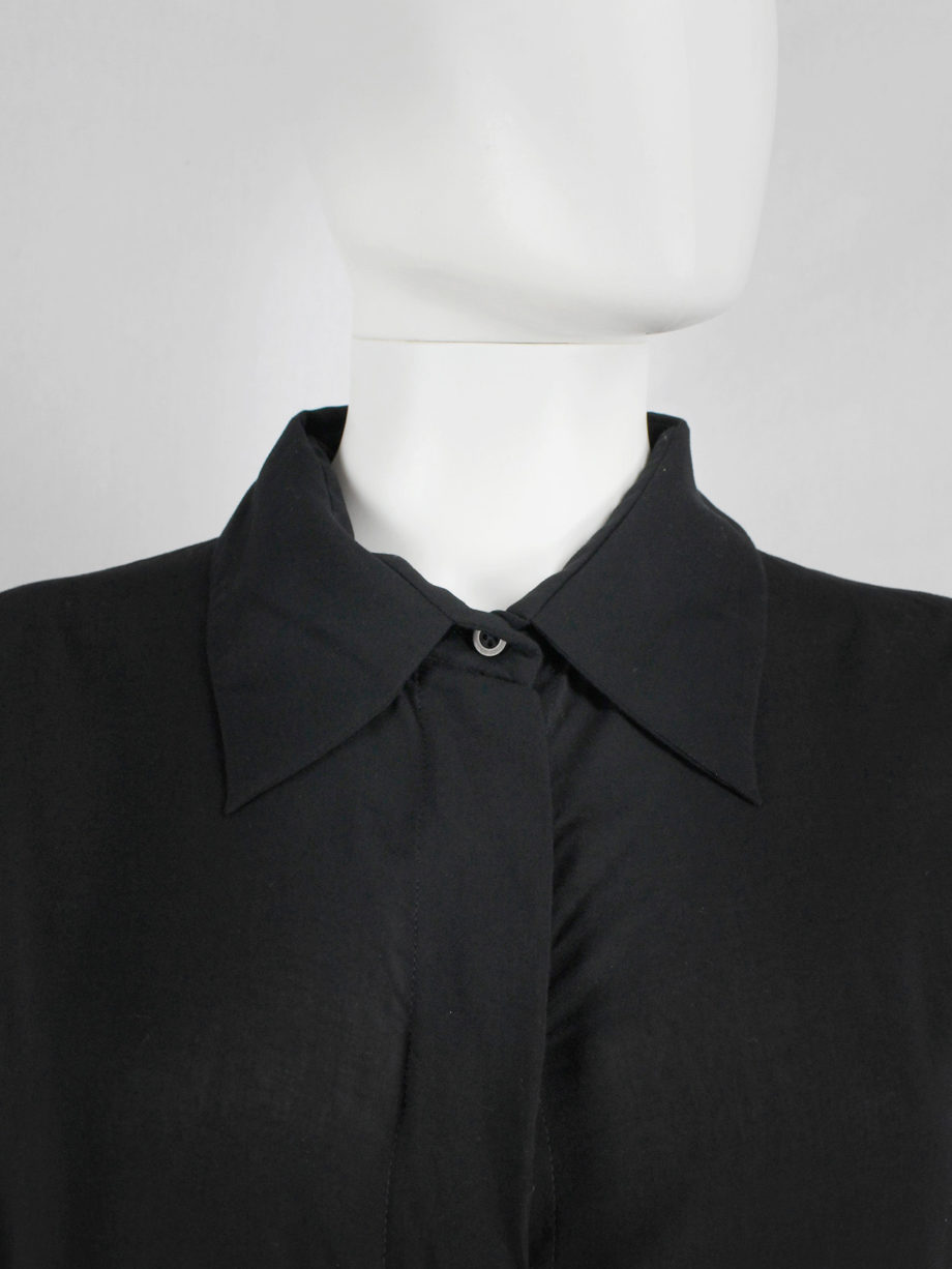 Ann Demeulemeester black batwing shirt with tassel belt fall 2013 9798
