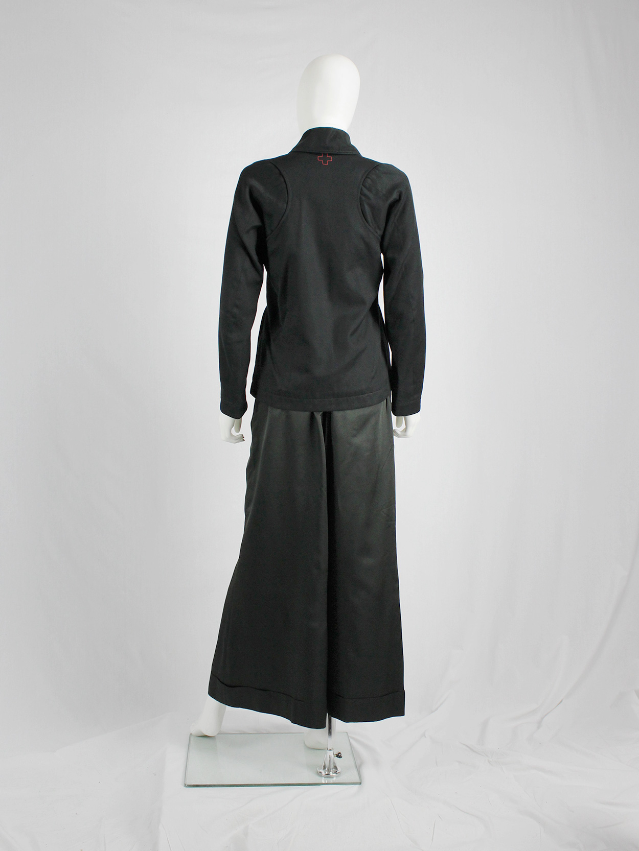 vaniitas A.F. Vandevorst black jacket with removable velcro cross 5961