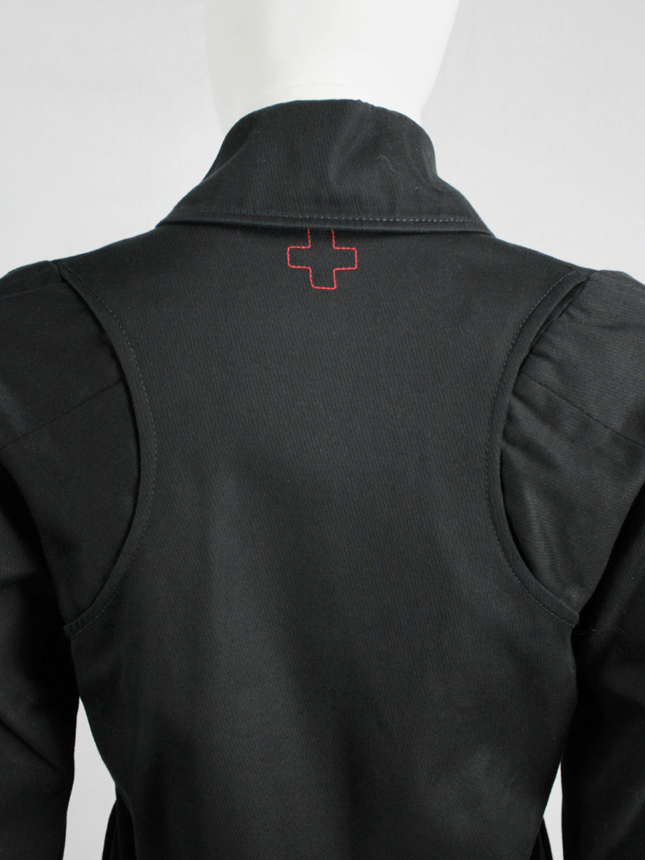vaniitas A.F. Vandevorst black jacket with removable velcro cross 5993