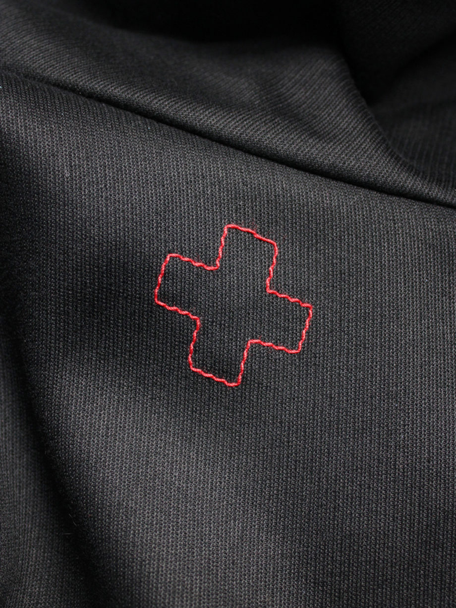 vaniitas A.F. Vandevorst black jacket with removable velcro cross 5998