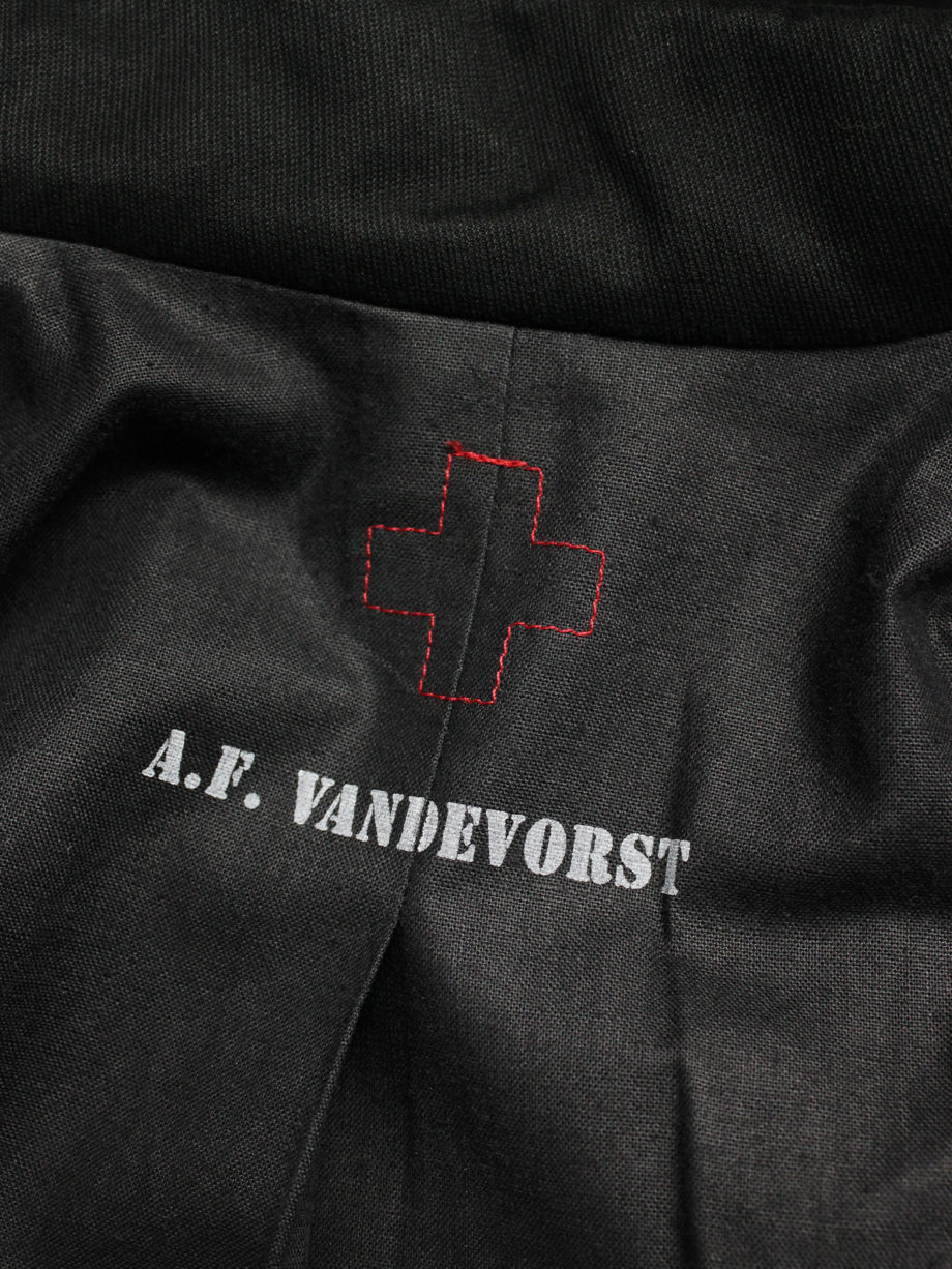 vaniitas A.F. Vandevorst black jacket with removable velcro cross 6026