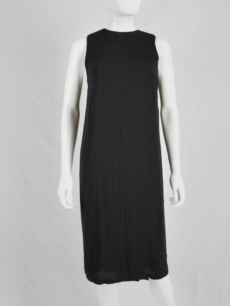 vaniitas Ann Demeulemeester black dress with cape — spring 2013 6053