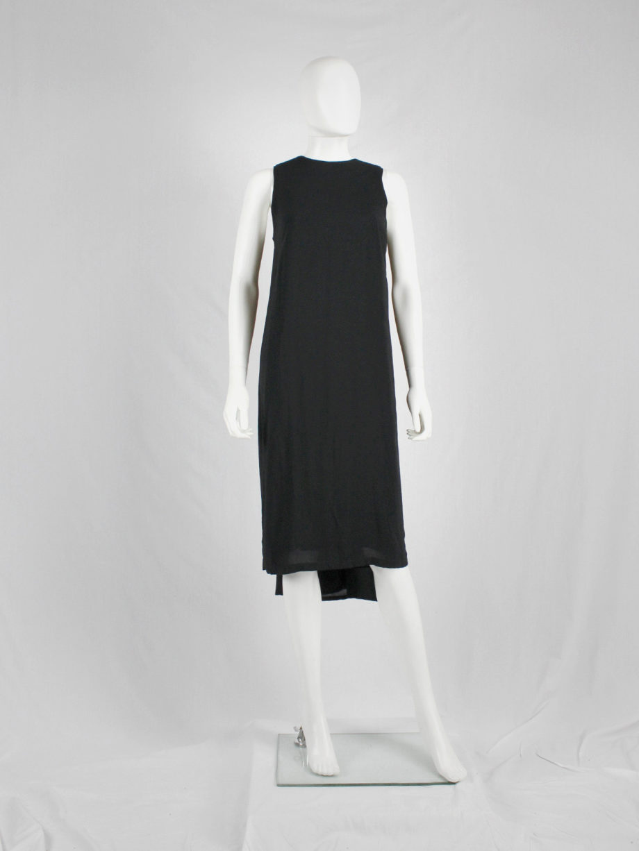 vaniitas Ann Demeulemeester black dress with cape — spring 2013 6056