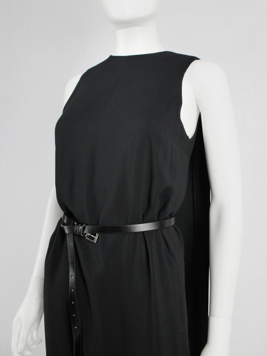 vaniitas Ann Demeulemeester black dress with cape — spring 2013 6100