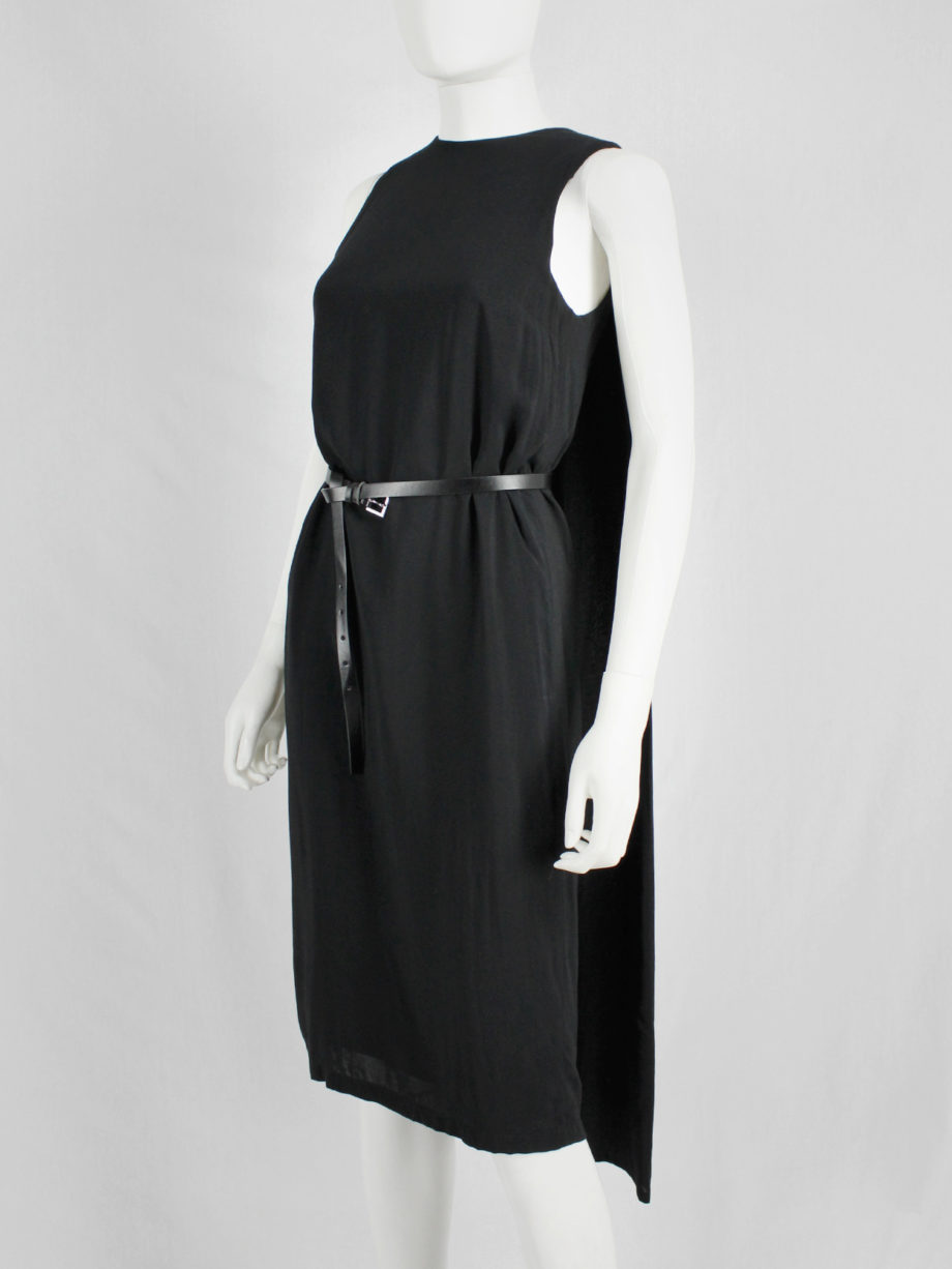 vaniitas Ann Demeulemeester black dress with cape — spring 2013 6111