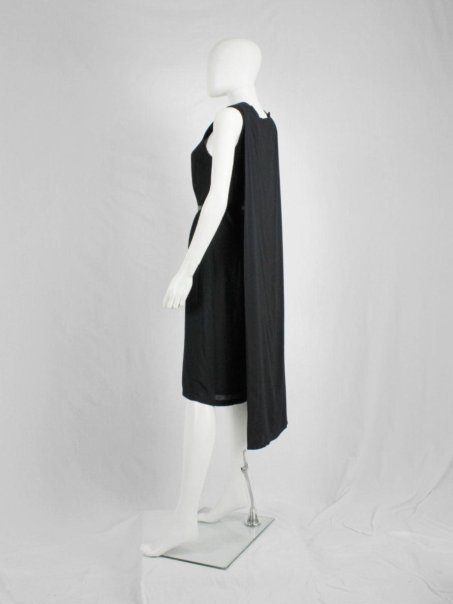 vaniitas Ann Demeulemeester black dress with cape — spring 2013 6139