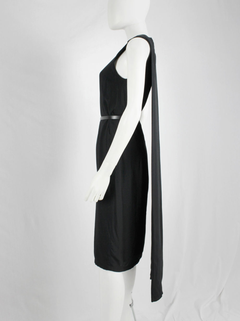vaniitas Ann Demeulemeester black dress with cape — spring 2013 6146