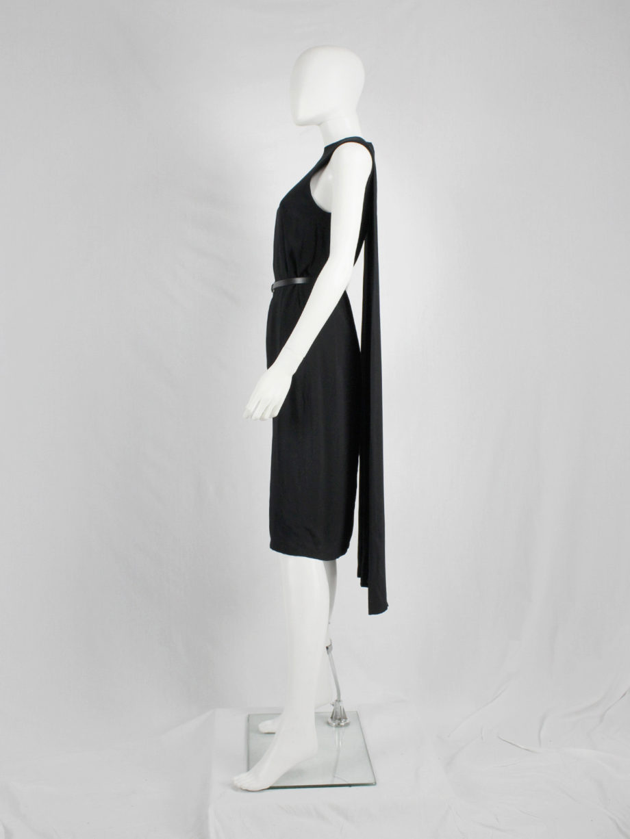 vaniitas Ann Demeulemeester black dress with cape — spring 2013 6164