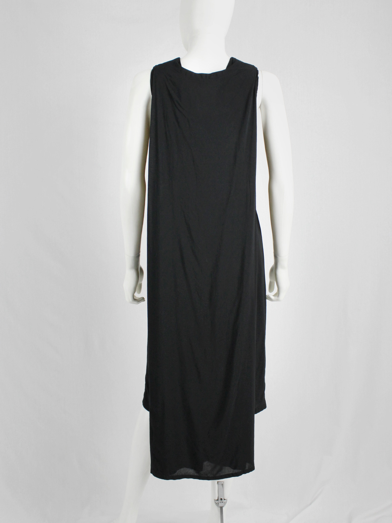 vaniitas Ann Demeulemeester black dress with cape — spring 2013 6188