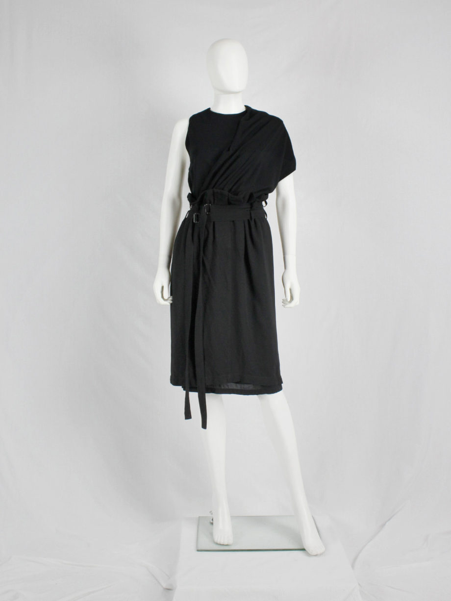vaniitas Ann Demeulemeester black skirt with two belt straps spring 2003 6802