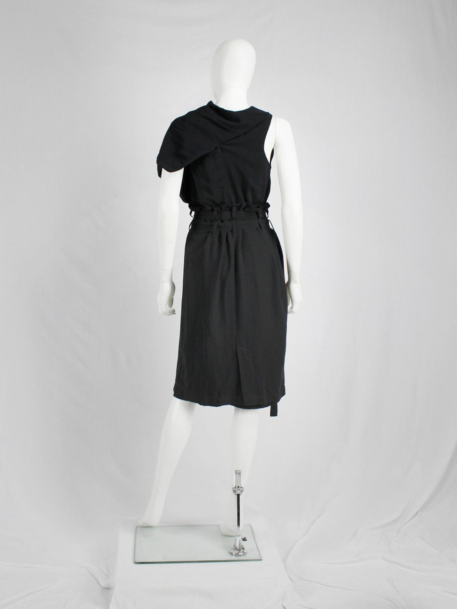 vaniitas Ann Demeulemeester black skirt with two belt straps spring 2003 6808