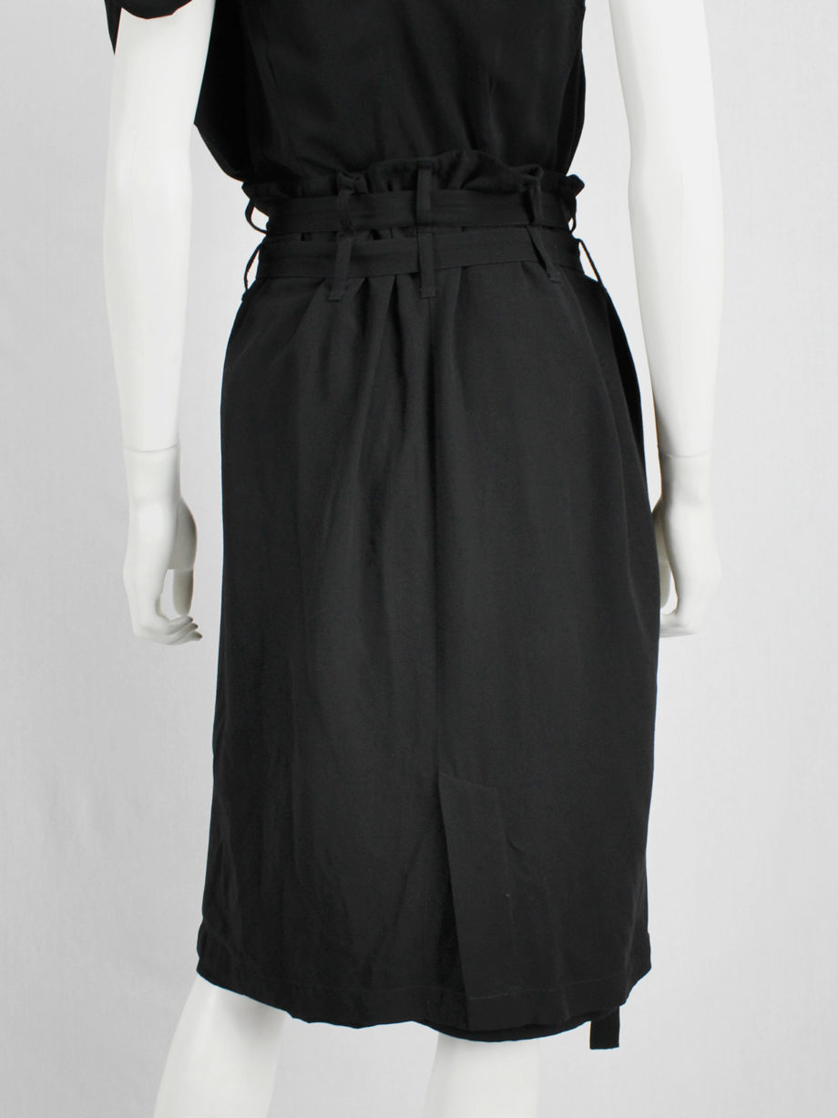 vaniitas Ann Demeulemeester black skirt with two belt straps spring 2003 6823