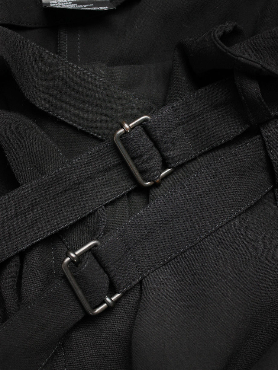vaniitas Ann Demeulemeester black skirt with two belt straps spring 2003 6877