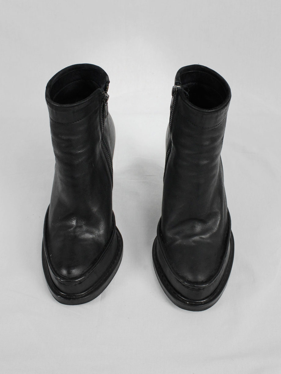 vaniitas Ann Demeulemeester black slit wedge boots fall 2010 6273