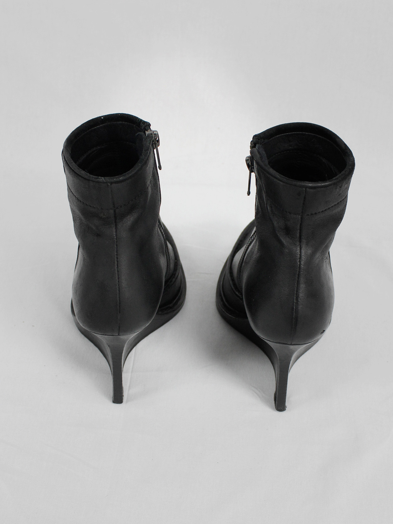 Ann Demeulemeester black slit wedge boots (37) — fall 2010 - V A N II T A S