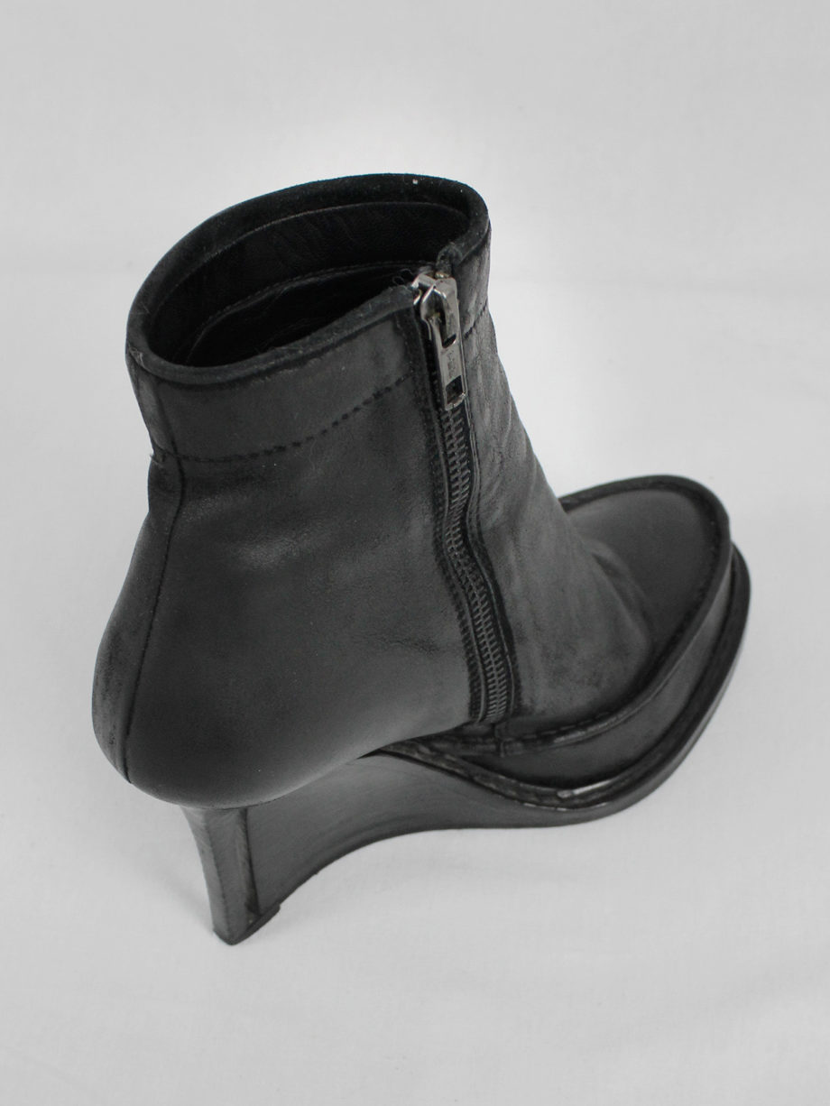 vaniitas Ann Demeulemeester black slit wedge boots fall 2010 6325