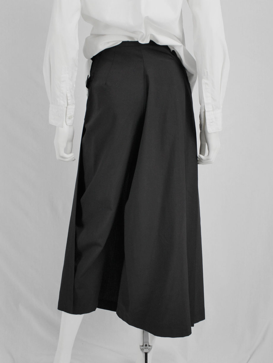 vaniitas Comme des Garcons black trousers with pleated maxi skirt front fall 1996 0443