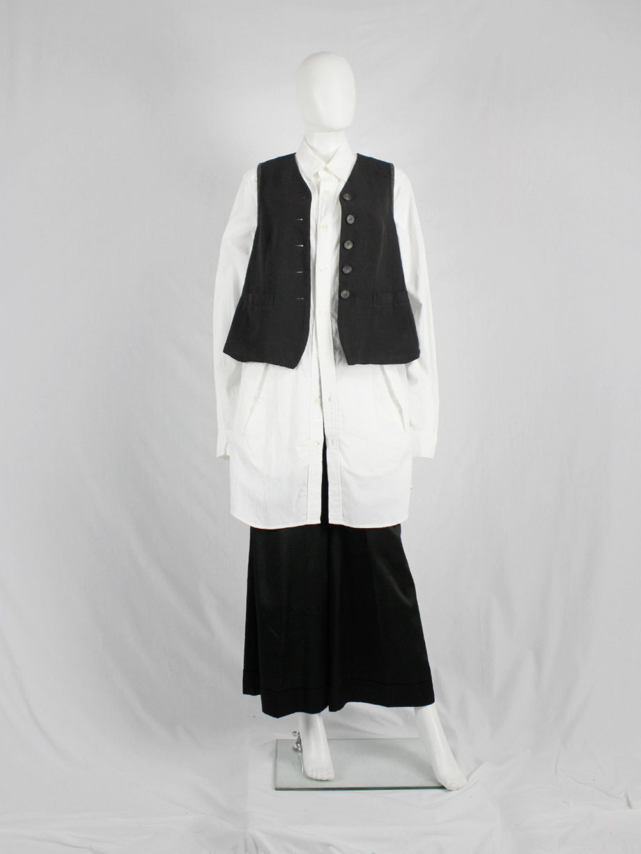vaniitas Dries Van Noten brown waistcoat with contrasting short back 1980s 80s archive 5762
