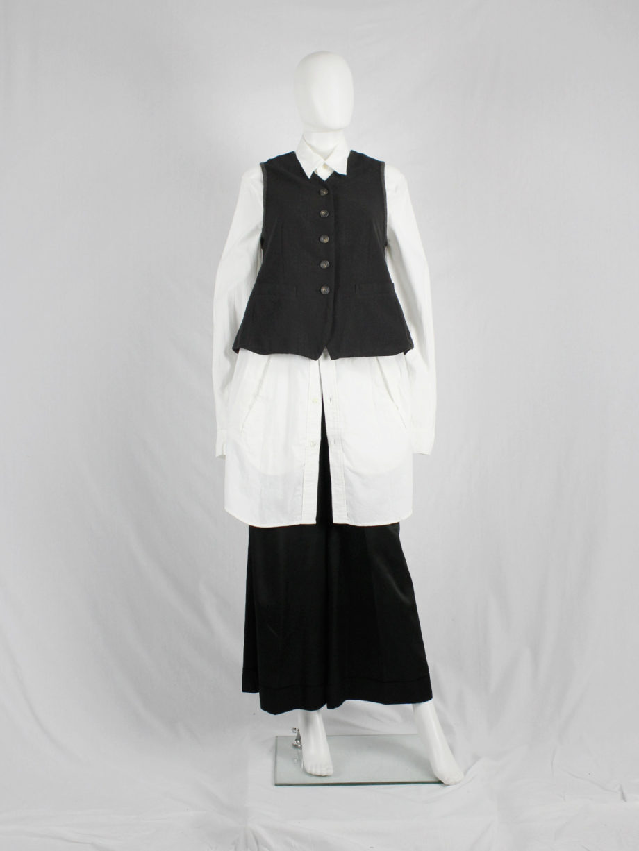 vaniitas Dries Van Noten brown waistcoat with contrasting short back 1980s 80s archive 5769