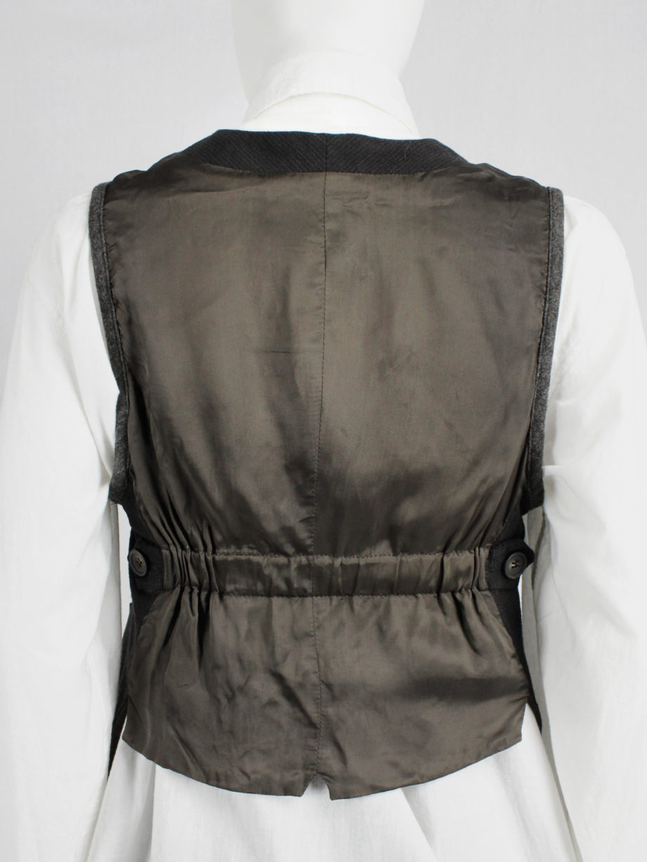 vaniitas Dries Van Noten brown waistcoat with contrasting short back 1980s 80s archive 5813