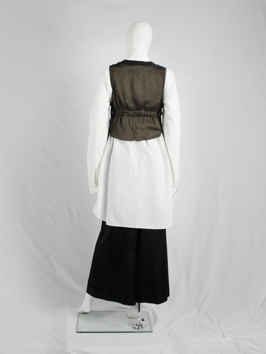 vaniitas Dries Van Noten brown waistcoat with contrasting short back 1980s 80s archive 5822