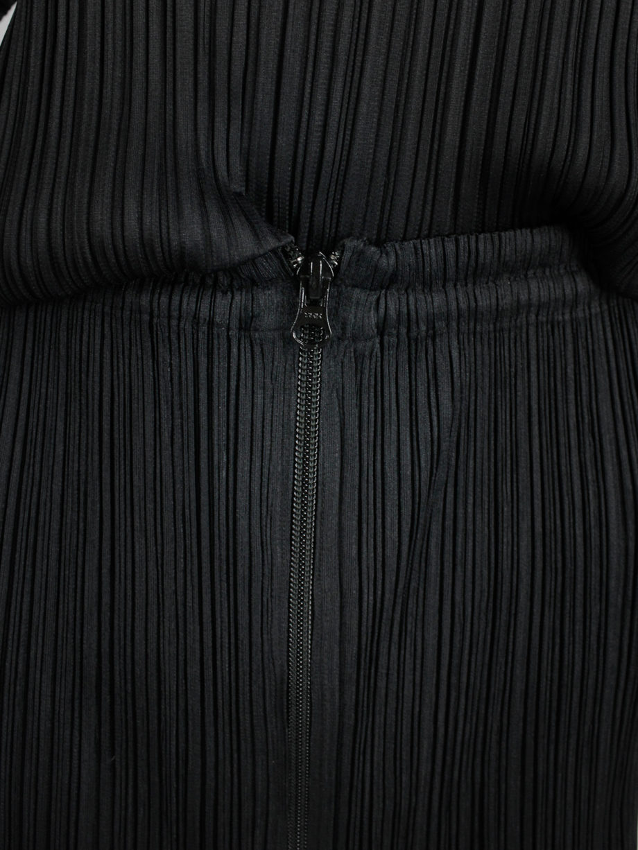 vaniitas Issey Miyake Pleats Please black maxi skirt with front zipper2269