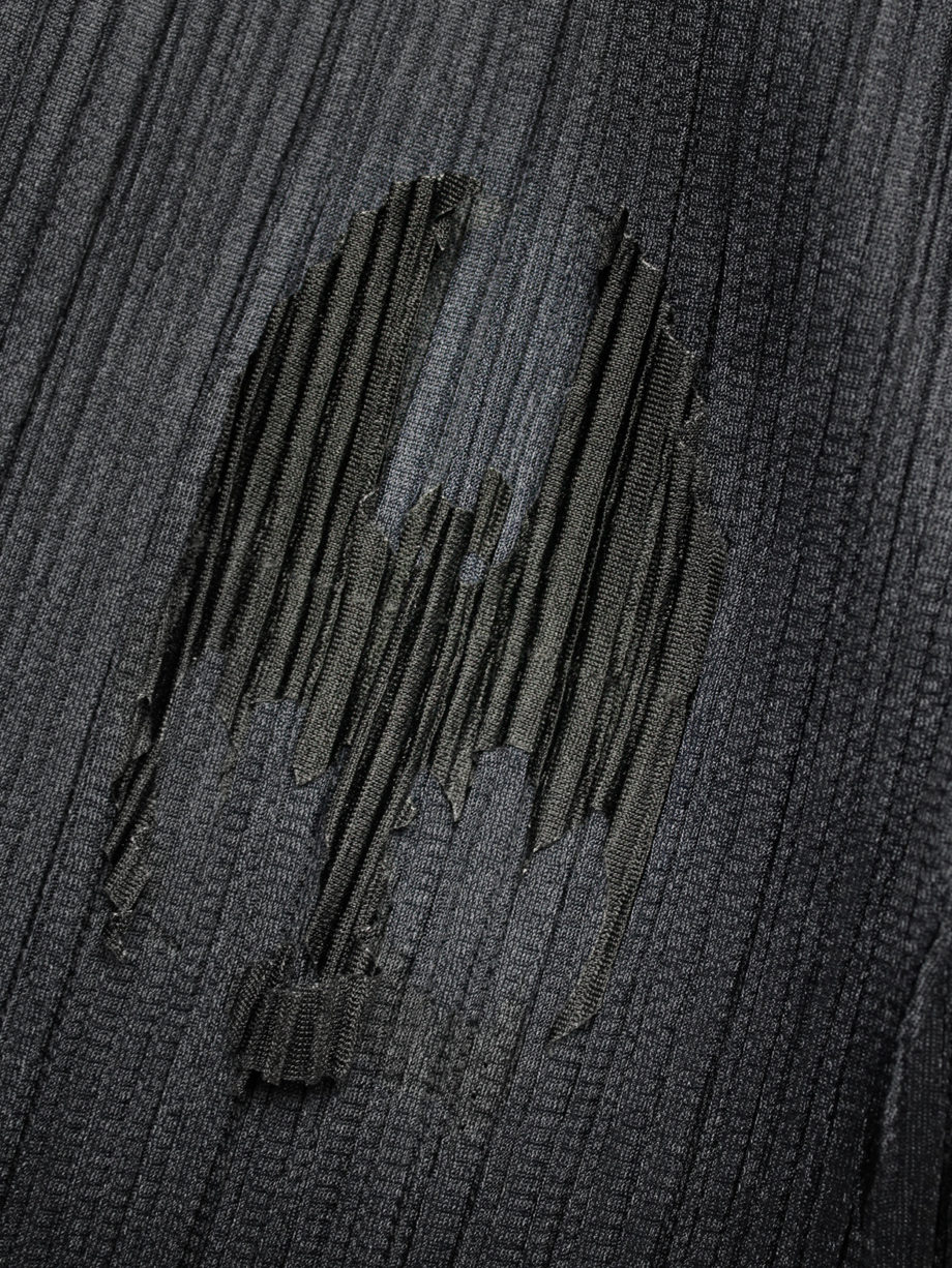 vaniitas Issey Miyake Pleats Please dark blue skirt with 3D bats at the hem 2856