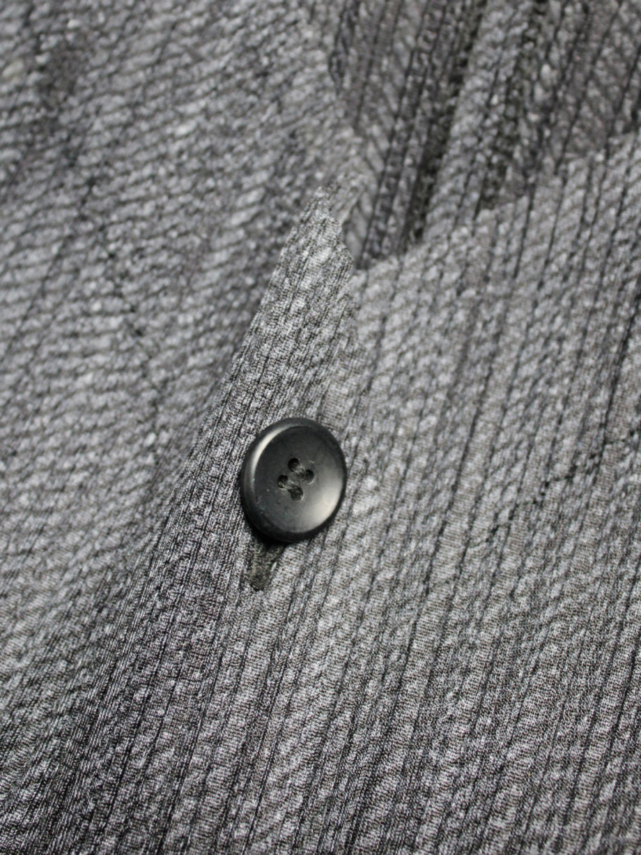 vaniitas Issey Miyake Pleats Please dark grey button-up cardigan 2714