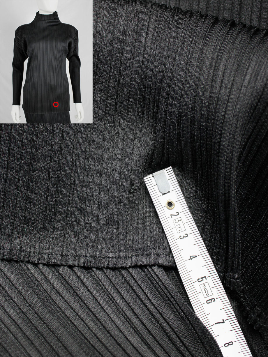 vaniitas Issey Miyake black turtleneck jumper with fine pressed pleats3291