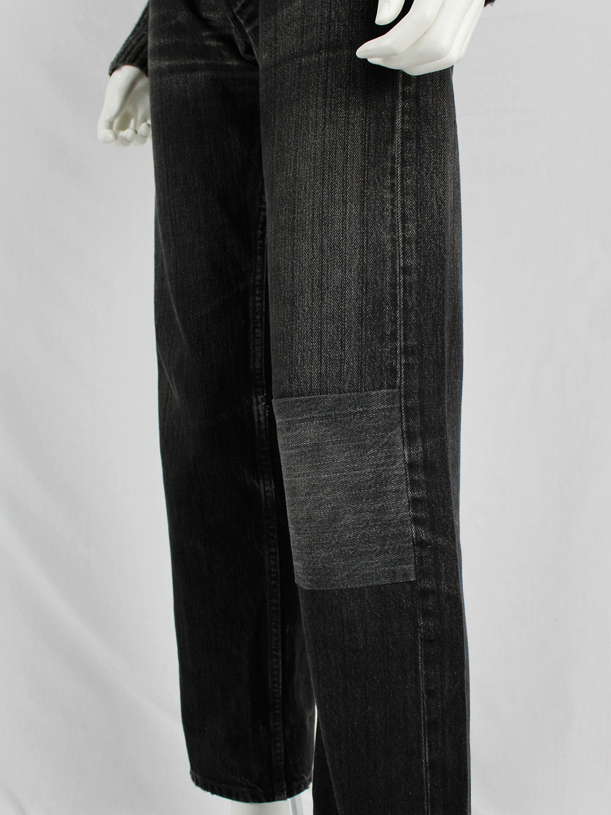 Maison Martin Margiela artisanal denim trousers with denim patches ...