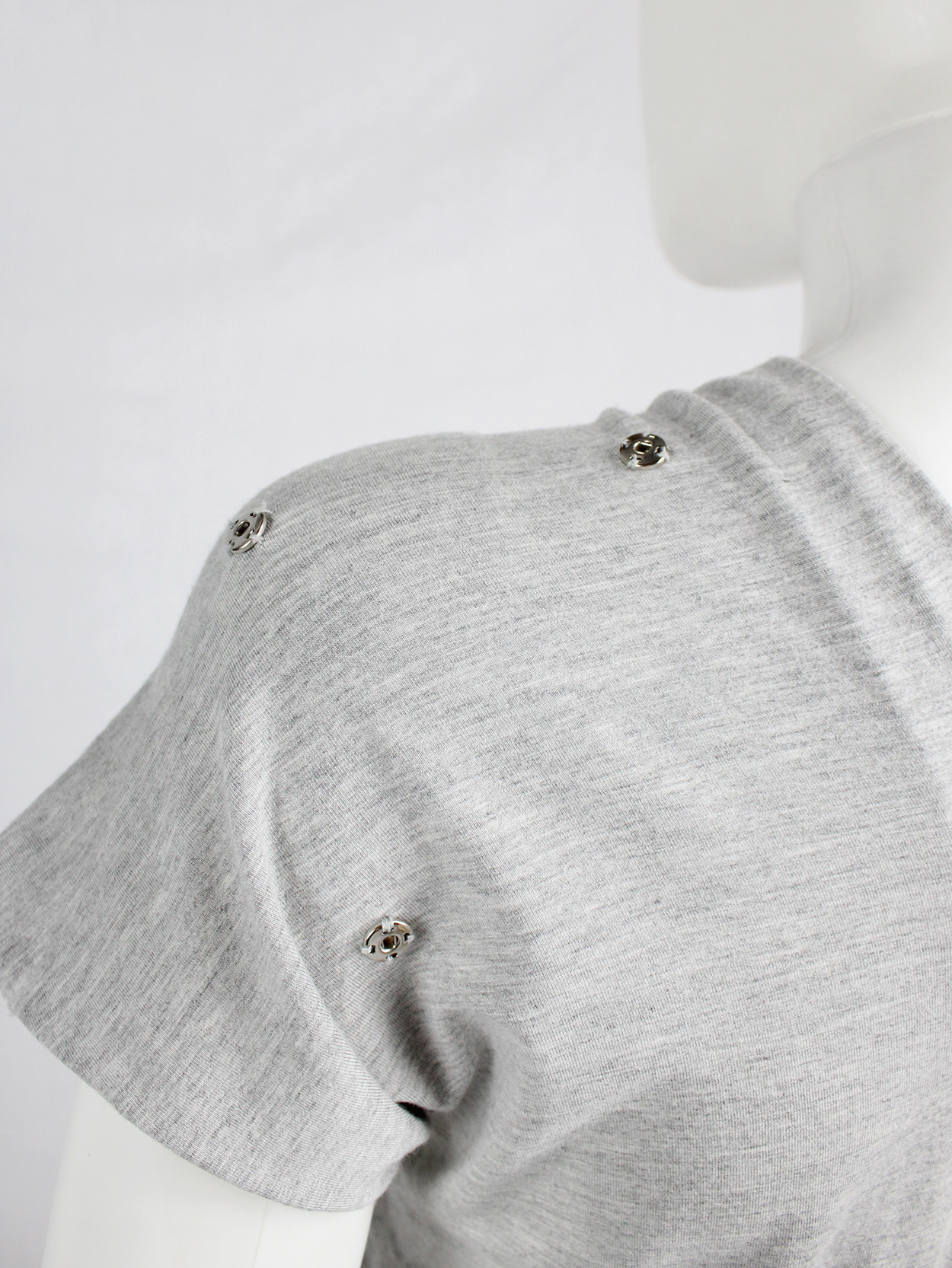 Maison Martin Margiela grey dress with snaps on the shoulders — spring ...