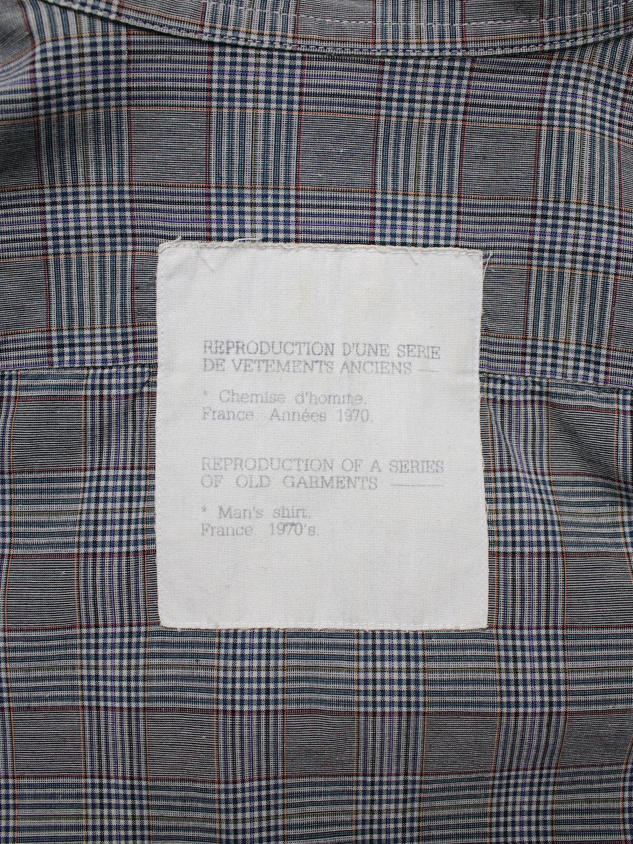 Maison Martin Margiela grey tartan shirt 'reproduction of a man's shirt ...