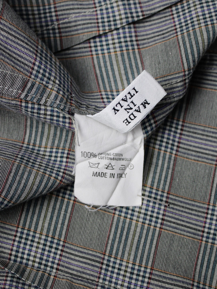vaniitas Maison Martin Margiela grey tartan shirt reproduction of a mans shirt fall 1995 5616