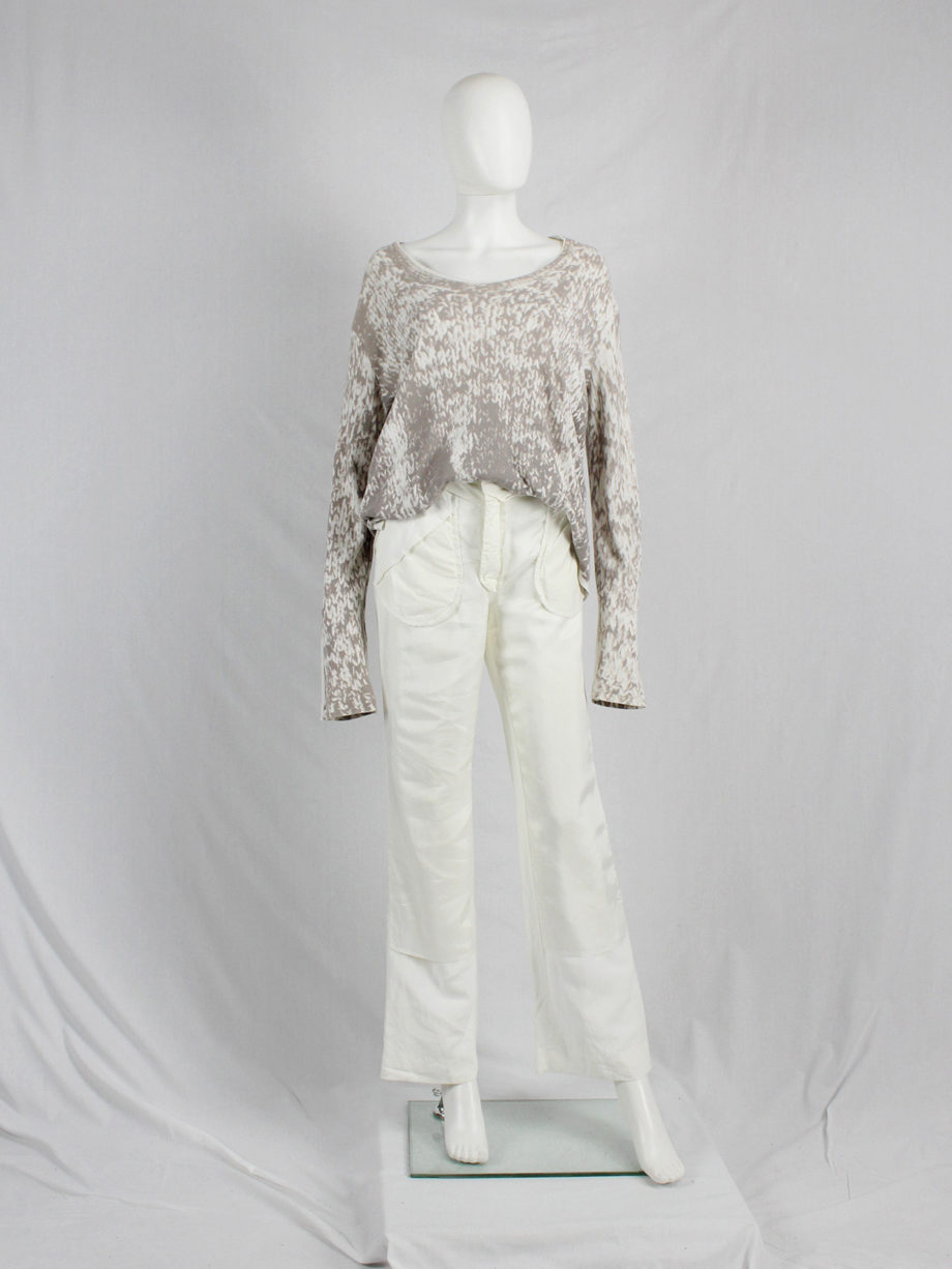 vaniitas Maison Martin Margiela white inside-out trousers with exterior lining spring 2003 0765
