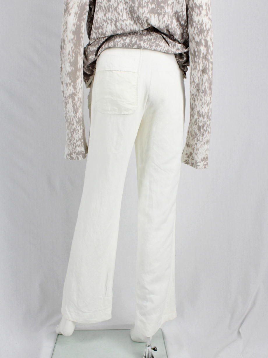 vaniitas Maison Martin Margiela white inside-out trousers with exterior lining spring 2003 0811