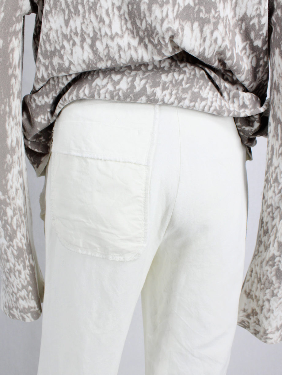 vaniitas Maison Martin Margiela white inside-out trousers with exterior lining spring 2003 0830