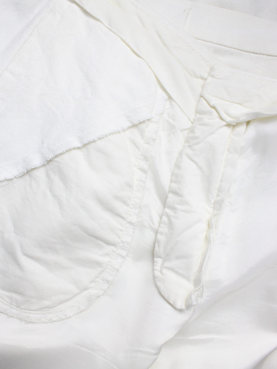 Maison Martin Margiela white inside-out trousers with exterior lining ...