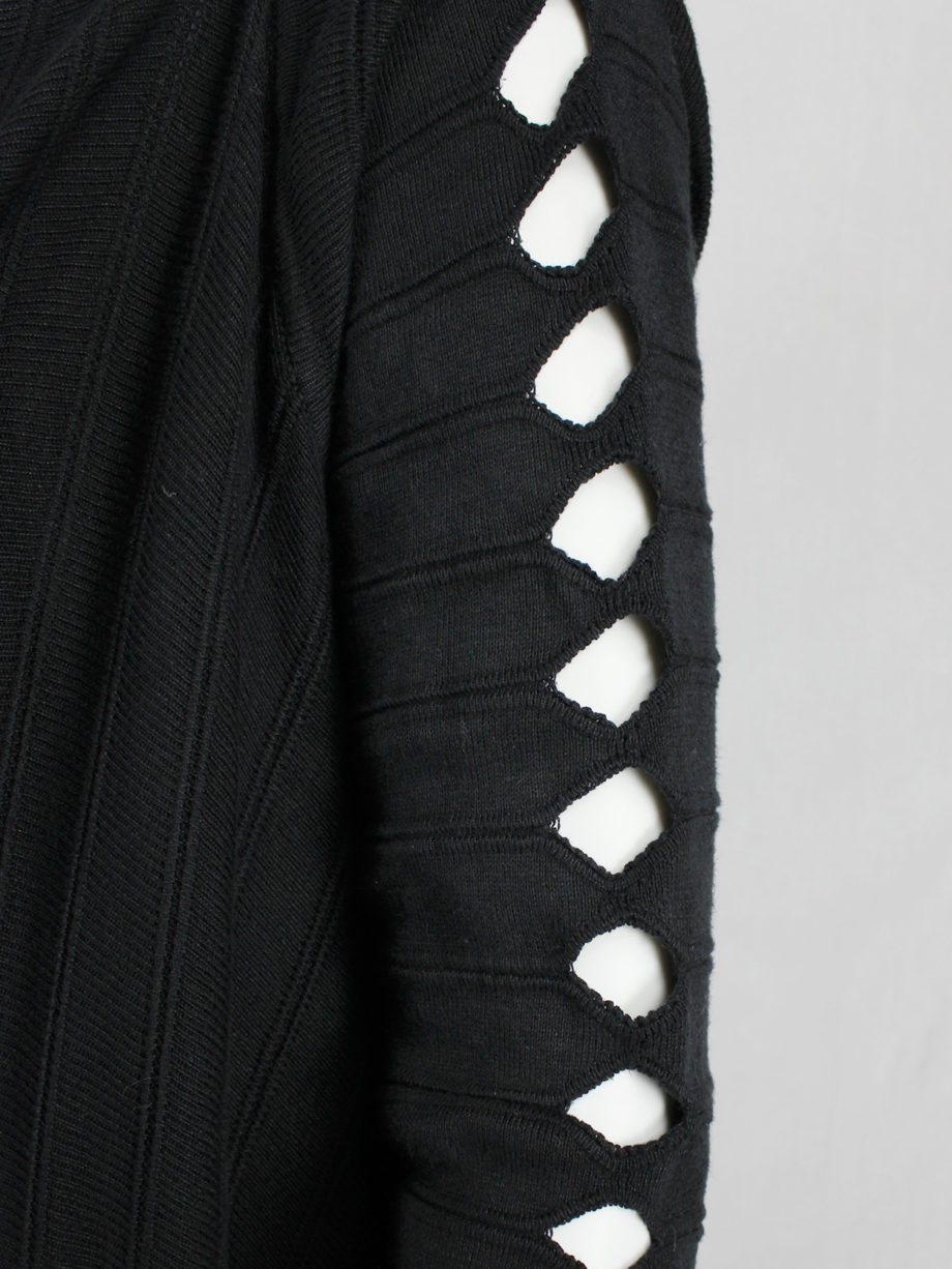 vaniitas Rick Owens RELEASE black floor-length cardigan with holes along the sleeves spring 2010 0183