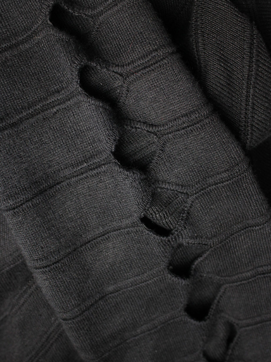 vaniitas Rick Owens RELEASE black floor-length cardigan with holes along the sleeves spring 2010 0231