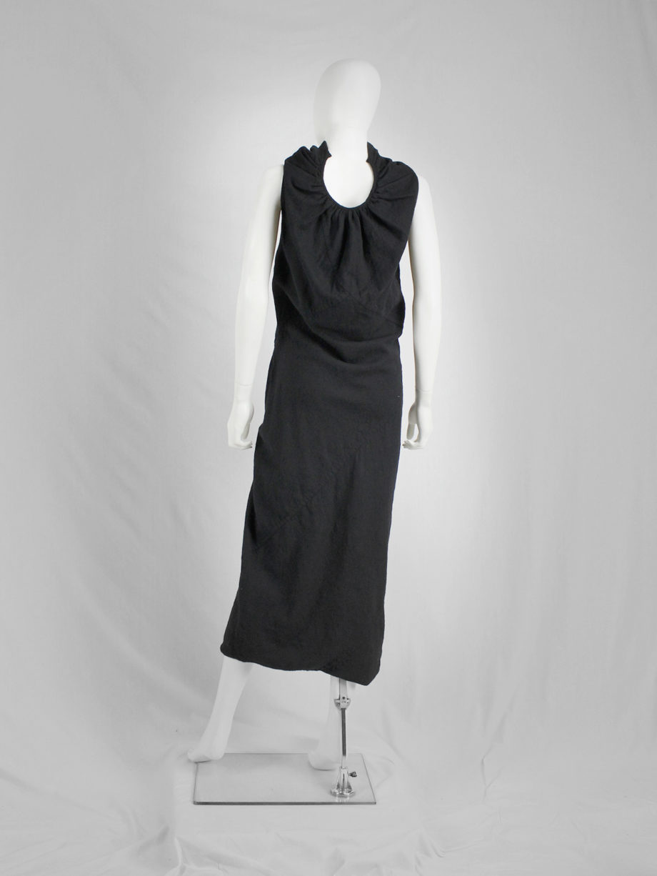 vaniitas Rick Owens STAG black dress with high neck and dropped waist fall 2008 3731